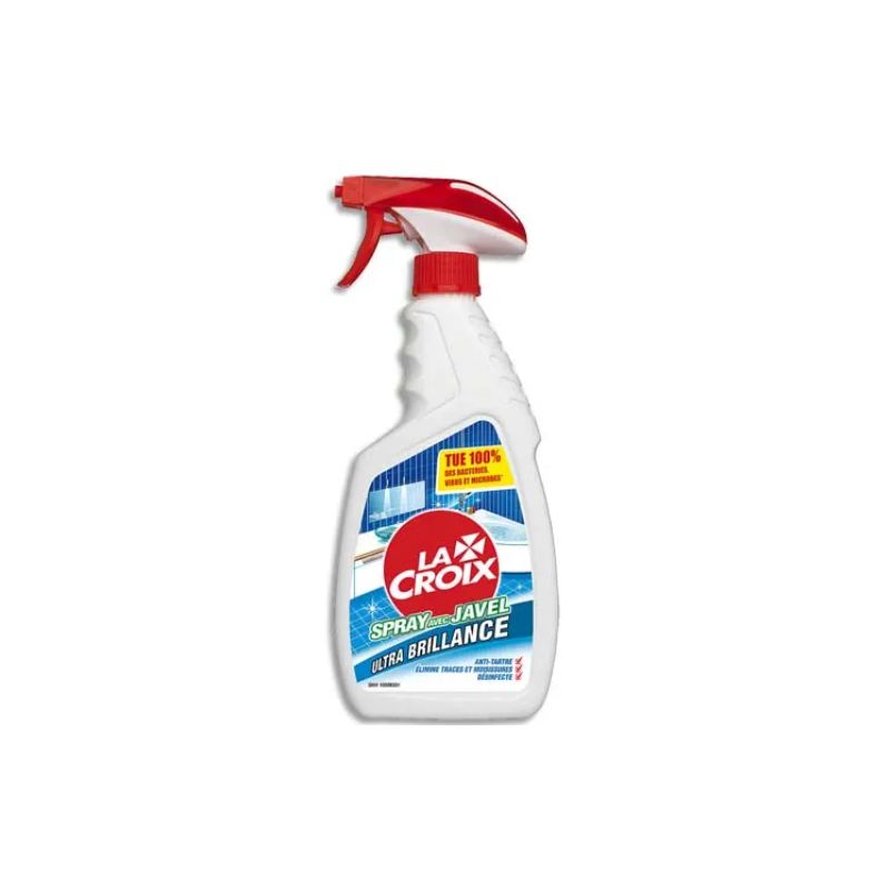 LA CROIX Spray avec Javel 500 ml pour Salle de bain, anti-tartre, élimine trace et moisissure, désinfecte LA CROIX Spray avec Javel 500 ml pour Salle de bain, anti-tartre, élimine trace et moisissure, désinfecte