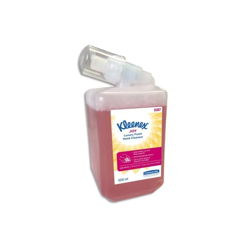 KLEENEX Cartouche d'1 litre de savon mousse Luxury Joy Rouge parfum Lys Blanc et extraits de Rose