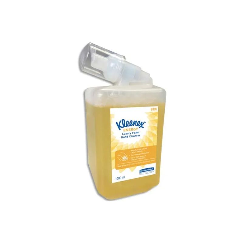 KLEENEX Cartouche d'1 litre de savon mousse Luxury Energy Jaune parfum Arbre à thé KLEENEX Cartouche d'1 litre de savon mousse Luxury Energy Jaune parfum Arbre à thé