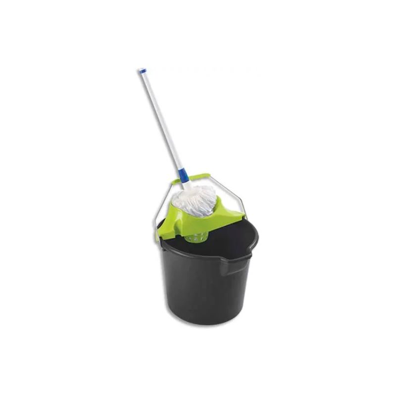 Ensemble de lavage espagnol seau 14 litres + essoreur + balai à frange