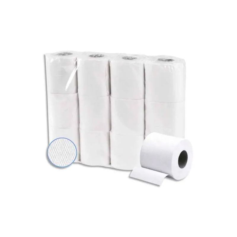 Colis de 48 rouleaux de Papier toilette Extra ouate Blanche recyclée 2 plis, 200 feuilles 247245R Colis de 48 rouleaux de Papier toilette Extra ouate Blanche recyclée 2 plis, 200 feuilles 247245R