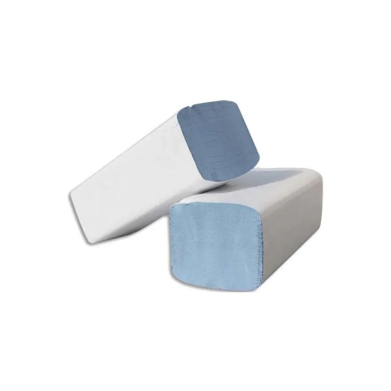Colis de 30 Paquets de 100 Essuie-mains 2 plis plié en W, Ft 22 x 35 cm Bleu Colis de 30 Paquets de 100 Essuie-mains 2 plis plié en W, Ft 22 x 35 cm Bleu