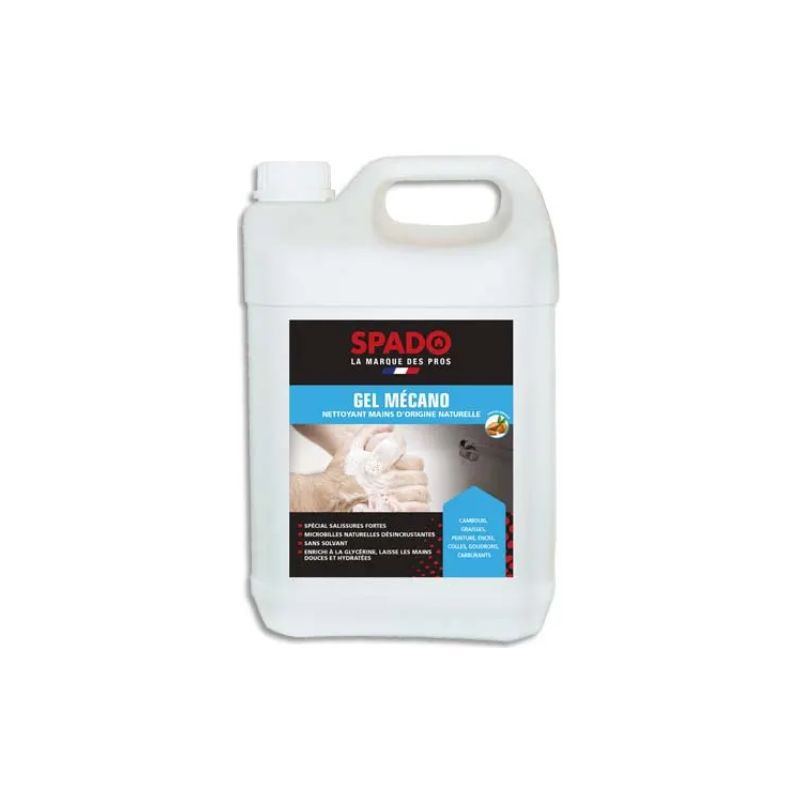 SPADO Bidon de 5 litres de savon gel mécanicien, microbilles naturelles et biodégradables SPADO Bidon de 5 litres de savon gel mécanicien, microbilles naturelles et biodégradables