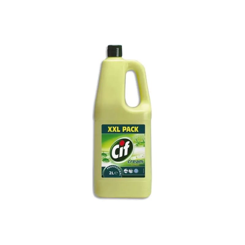 CIF PROFESSIONAL Flacon crème à récurer 2 Litres XXL parfum Citron, toutes surfaces lavables CIF PROFESSIONAL Flacon crème à récurer 2 Litres XXL parfum Citron, toutes surfaces lavables