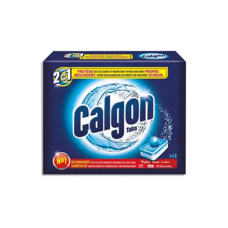 CALGON Boîte de 48 pastilles anticalcaire 2 en 1