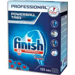 FINISH Boîte de 125 pastilles de lavage pour lave-vaisselle, cycles courts