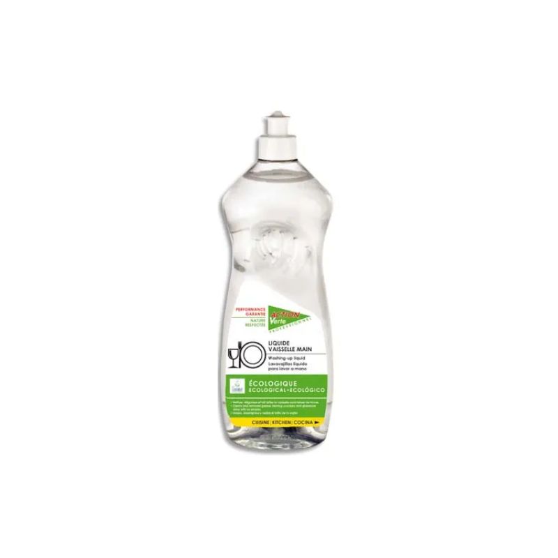 ACTION VERTE Flacon de liquide vaisselle main 1 litre, environ 100 lavages ACTION VERTE Flacon de liquide vaisselle main 1 litre, environ 100 lavages