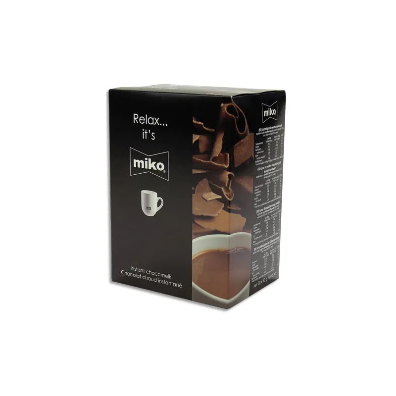 MIKO CAFE Boîte de 20 sachets individuels de chocolat de 30g, contient du lait en poudre MIKO CAFE Boîte de 20 sachets individuels de chocolat de 30g, contient du lait en poudre