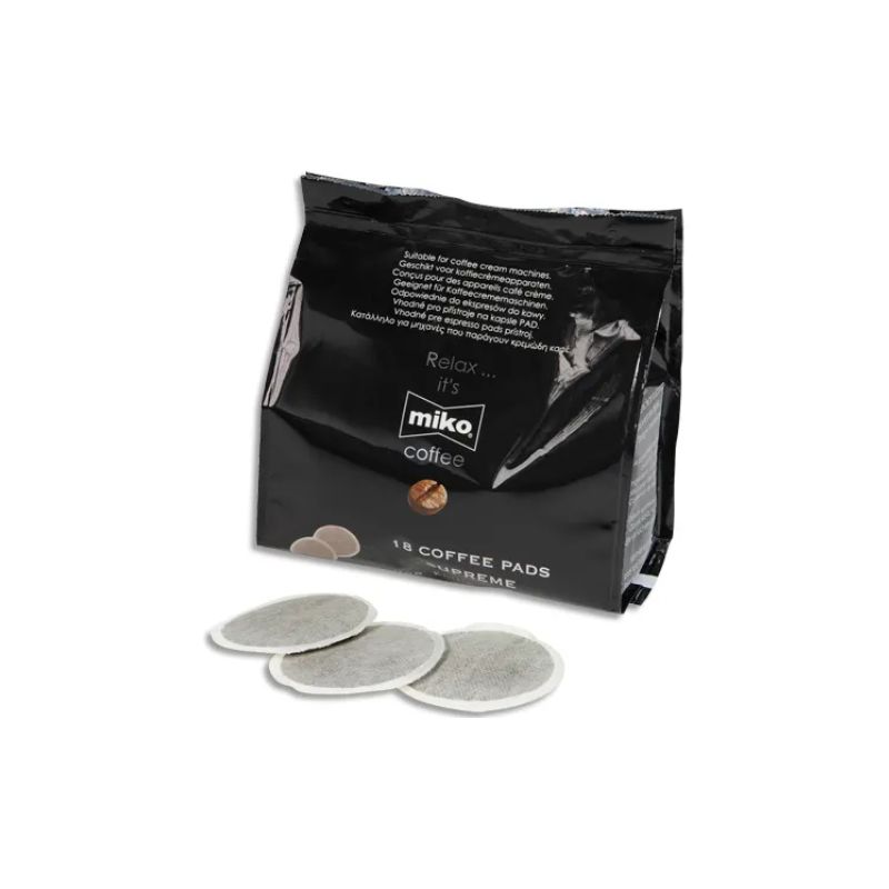 MIKO CAFE Sachet de 18 Dosettes souples de café 7g Pads Suprême expresso extra 100% Arabica
