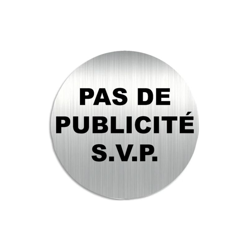 VIS PLAQUE SIGNAL PAS DE PUB SVP PALU1 VIS PLAQUE SIGNAL PAS DE PUB SVP PALU1