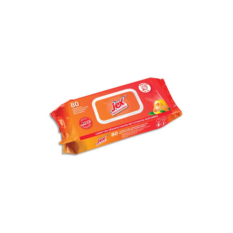 JEX PROFESSIONNEL Paquet de 80 lingettes nettoyantes désinfectantes Soleil de Corse, L19xl19cm