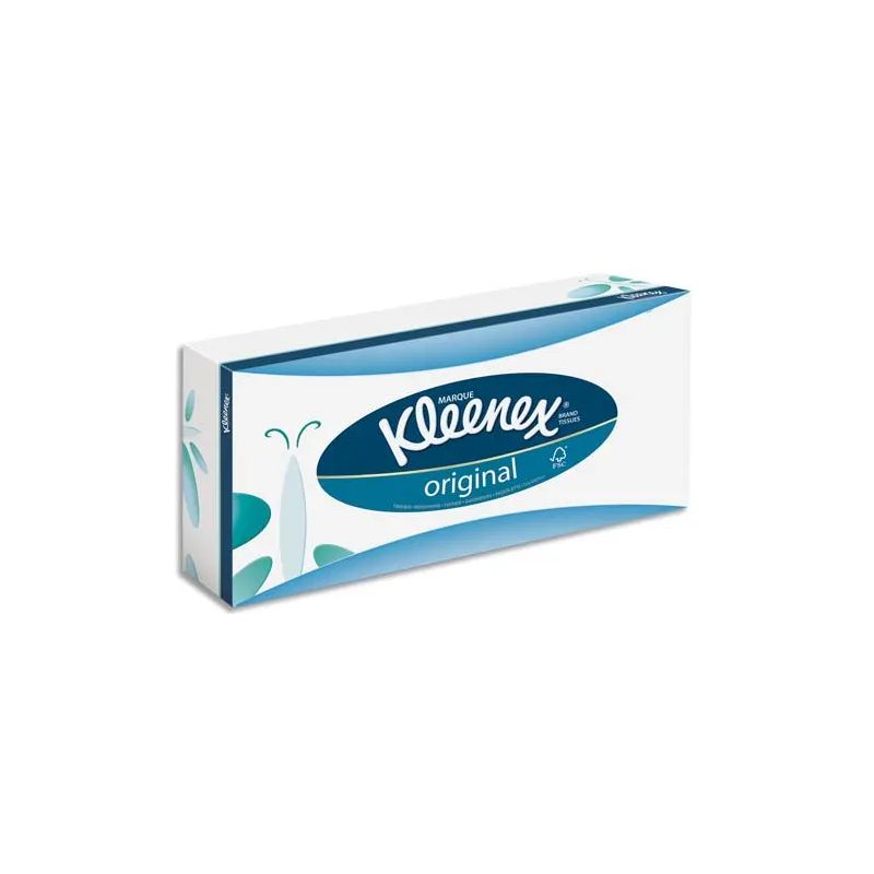KLEENEX Boîte rectangulaire de 72 mouchoirs 3 plis - Dimensions L23 x H4,6 x P11,4 cm coloris Blanc