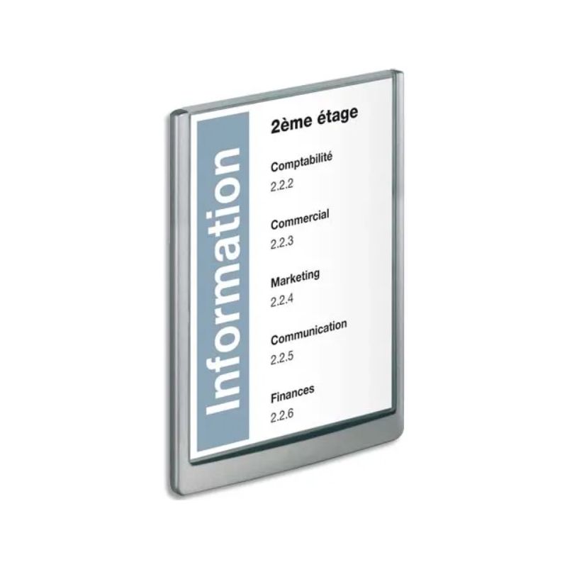 DURABLE Plaque de porte Clicksign A4 en ABS - livrée avec kit fixations - L210 x H297 mm - Graphite DURABLE Plaque de porte Clicksign A4 en ABS - livrée avec kit fixations - L210 x H297 mm - Graphite