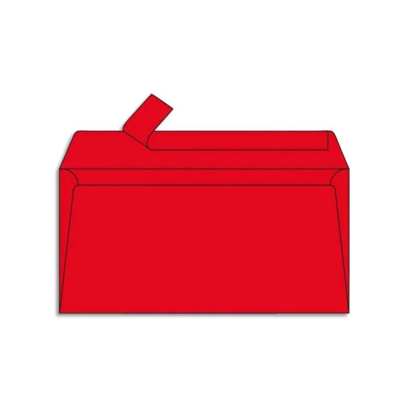 CLAIREFONTAINE Paquet de 20 enveloppes 120g POLLEN 11x22cm (DL). Coloris Rouge groseille CLAIREFONTAINE Paquet de 20 enveloppes 120g POLLEN 11x22cm (DL). Coloris Rouge groseille