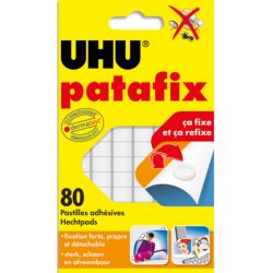 UHU Etui de 6 bandes prédécoupées de 80 pastilles Patafix Blanche