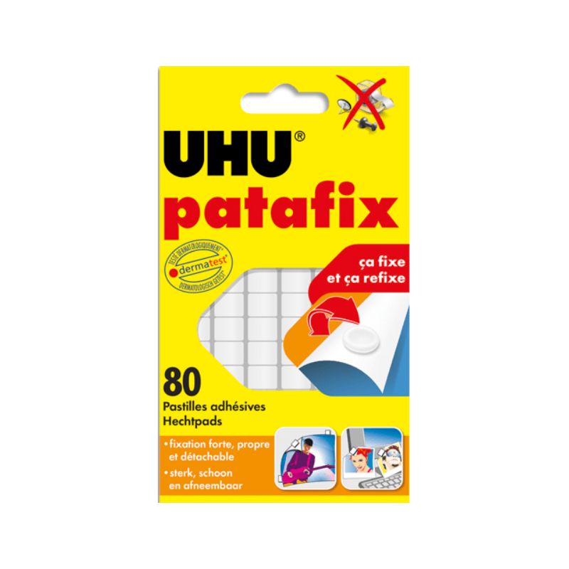 UHU Etui de 6 bandes prédécoupées de 80 pastilles Patafix Blanche UHU Etui de 6 bandes prédécoupées de 80 pastilles Patafix Blanche