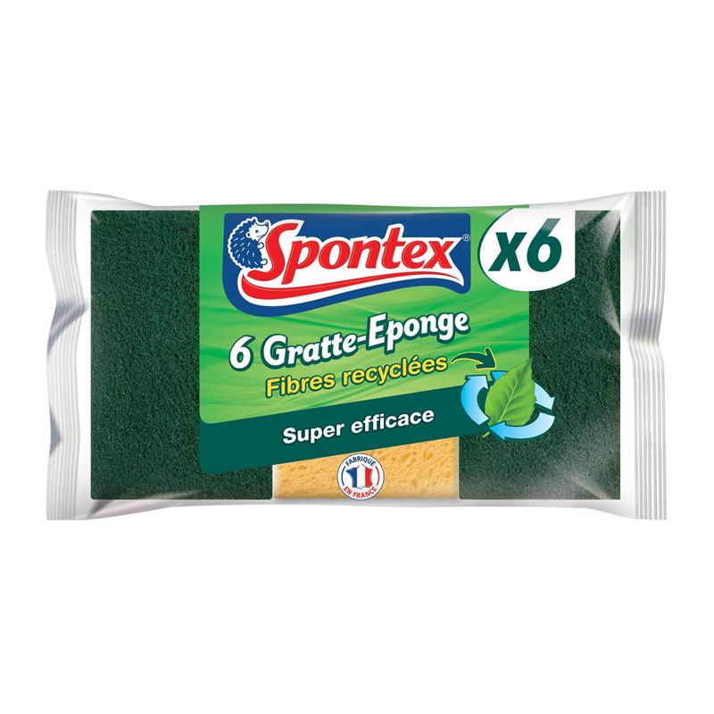 Spontex : gratte-éponge en fibres recyclées Spontex : gratte-éponge en fibres recyclées