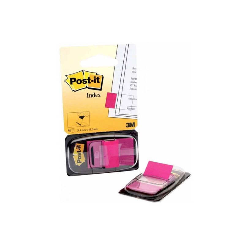 POST-IT Set de 50 marque-pages souples, coloris Rose vif POST-IT Set de 50 marque-pages souples, coloris Rose vif