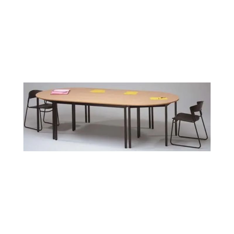 SODEMATUB Table polyvalente demi-rond diamètre 140 cm hêtre/Noir SODEMATUB Table polyvalente demi-rond diamètre 140 cm hêtre/Noir