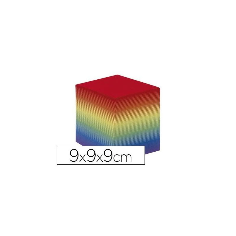 QUO VADIS Bloc cube arc en ciel 9x9x8cm 610 feuilles encollées 80g PEFC QUO VADIS Bloc cube arc en ciel 9x9x8cm 610 feuilles encollées 80g PEFC