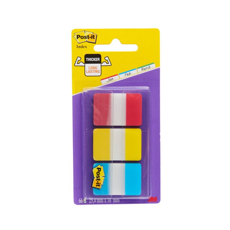 POST-IT Marque-pages rigides (3x22) couleurs classiques POST-IT Marque-pages rigides (3x22) couleurs classiques