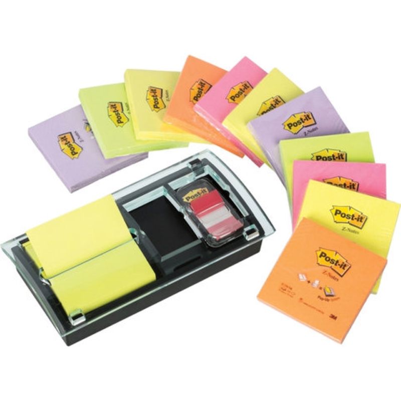 POST-IT Devidoir Millenium livré avec 12 blocs Z-Notes 76x76 mm coloris néon + 10 marque-pages standards POST-IT Devidoir Millenium livré avec 12 blocs Z-Notes 76x76 mm coloris néon + 10 marque-pages standards