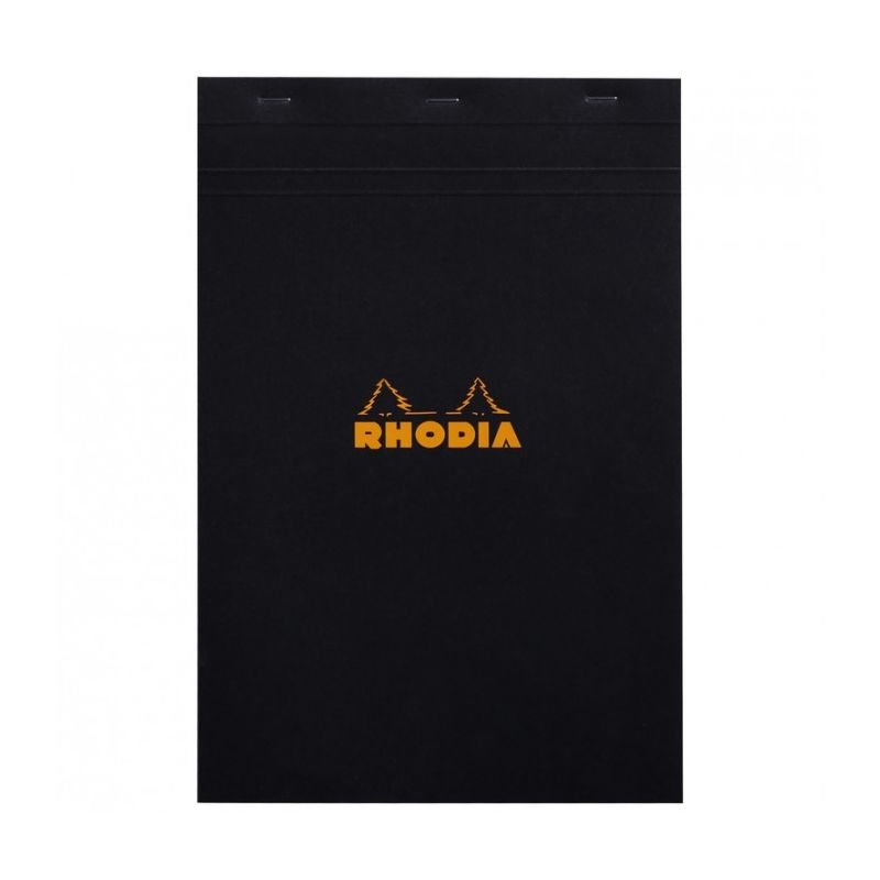 RHODIA Bloc agrafé en-tête couverture Noire n° 19 format 21x31.8cm réglure 5x5 RHODIA Bloc agrafé en-tête couverture Noire n° 19 format 21x31.8cm réglure 5x5