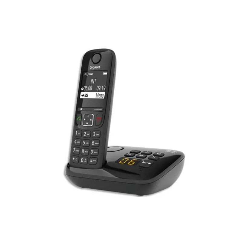 GIGASET Téléphone sans fil AS690A avec répondeur Noir AS690ANoir GIGASET Téléphone sans fil AS690A avec répondeur Noir AS690ANoir