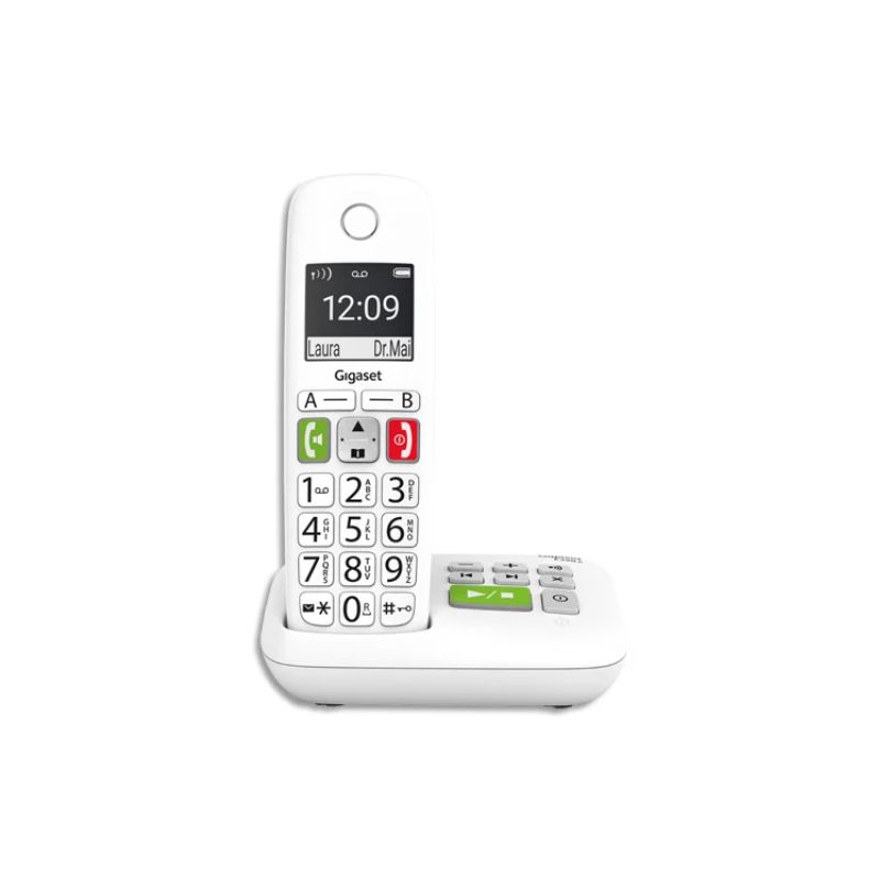 GIGASET Téléphone sans fil E290 solo blanc avec répondeur S30852-H2921-N102 GIGASET Téléphone sans fil E290 solo blanc avec répondeur S30852-H2921-N102