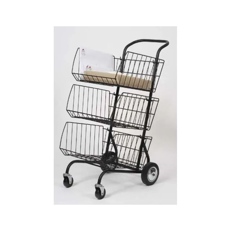 ALBA Chariot courrier 3 étages 62 x 95 x 46 cm - structure en fil métal peint ALBA Chariot courrier 3 étages 62 x 95 x 46 cm - structure en fil métal peint