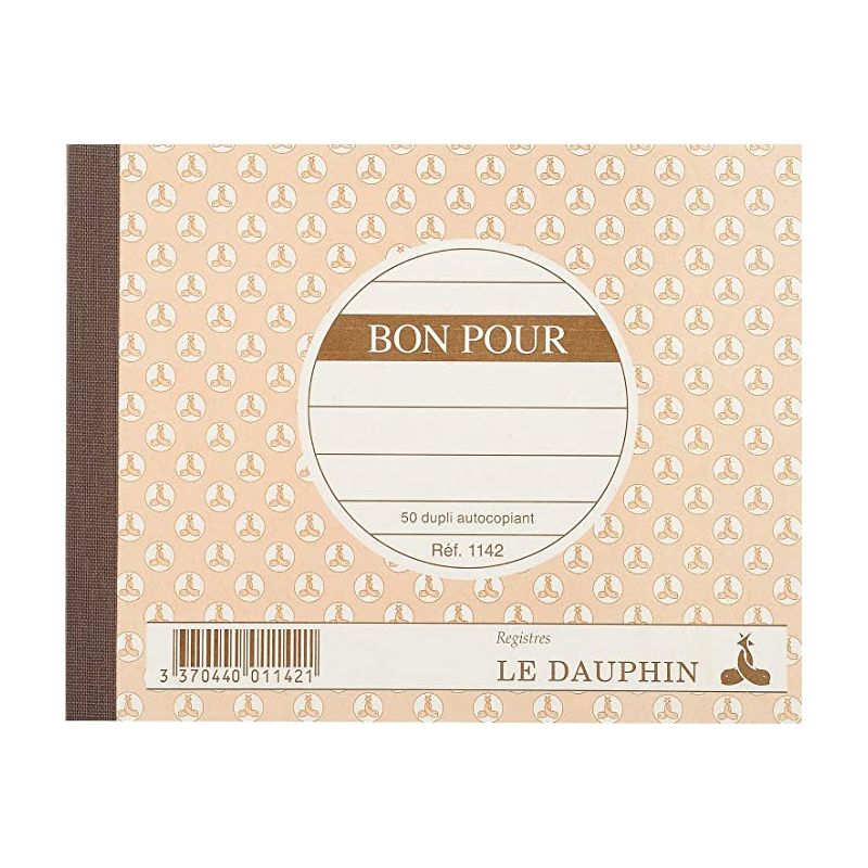 LE DAUPHIN Carnet bon autocopiant 10,5 x 13,5 cm 50 feuillets autocopiants dupli LE DAUPHIN Carnet bon autocopiant 10,5 x 13,5 cm 50 feuillets autocopiants dupli