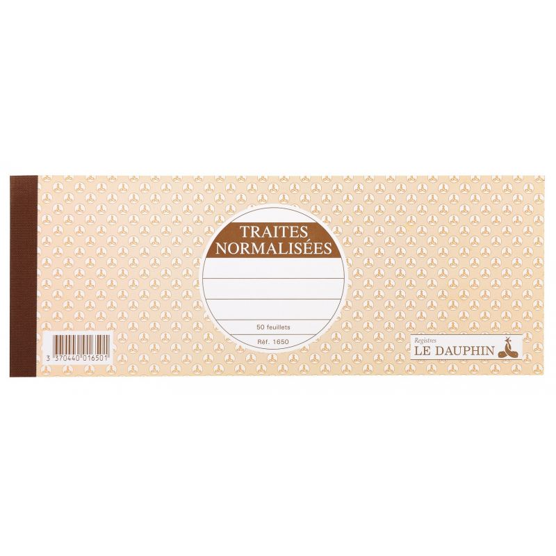 LE DAUPHIN Carnet traite à souche 10,1 x 27 cm 50 feuillets LE DAUPHIN Carnet traite à souche 10,1 x 27 cm 50 feuillets
