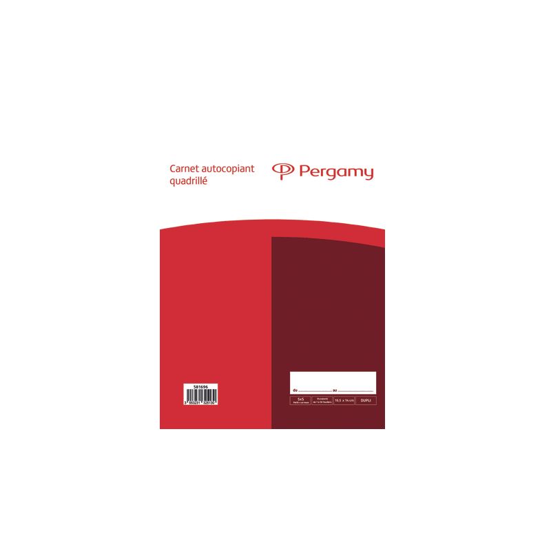 PERGAMY Carnet quadrillé 5x5mm format 10,5x14cm. 50 feuilles autocopiantes en dupli PERGAMY Carnet quadrillé 5x5mm format 10,5x14cm. 50 feuilles autocopiantes en dupli