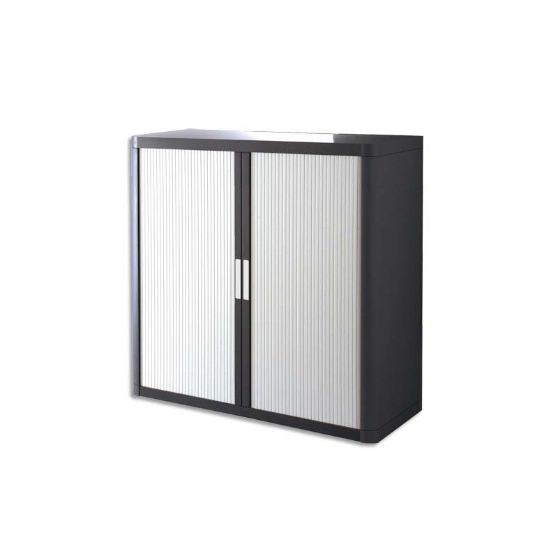 PAPERFLOW EasyOffice armoire démontable corps teinté Noir Blanc - Dimensions L110xH104xP41,5 cm
