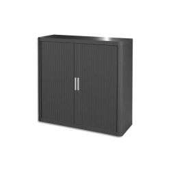 PAPERFLOW EasyOffice armoire démontable corps teinté et rideau Anthracite - Dim L110xH104xP41,5 cm