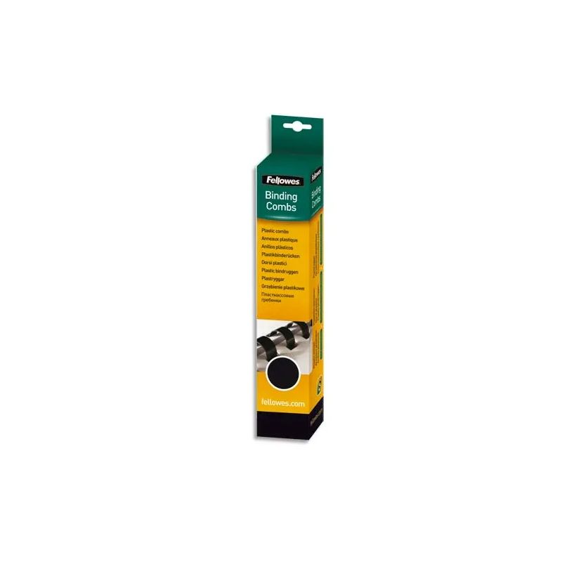 FELLOWES Boîtes de 25 reliures plastique 14 MM Noir FELLOWES Boîtes de 25 reliures plastique 14 MM Noir
