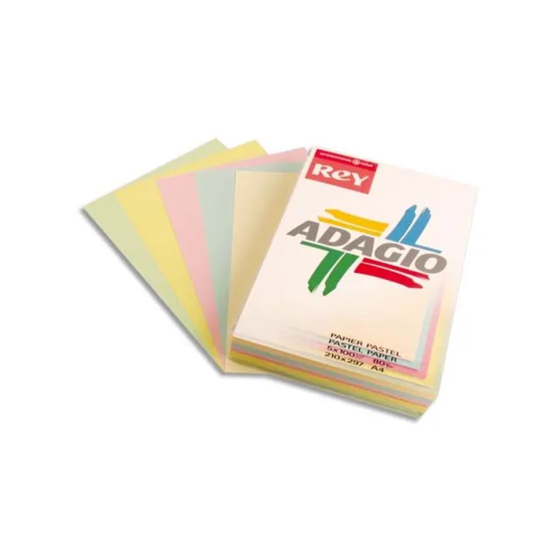 INAPA Ramette 50 feuilles x 5 teintes papier couleur pastel & vive ADAGIO assortis pastel&vifs A3 80g INAPA Ramette 50 feuilles x 5 teintes papier couleur pastel & vive ADAGIO assortis pastel&vifs A3 80g
