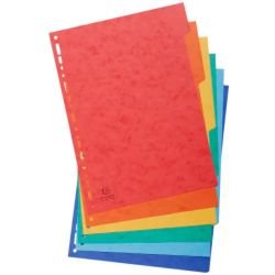 EXACOMPTA Jeu d'intercalaires 6 positions en carte lustrée 3/10e format A4 225g