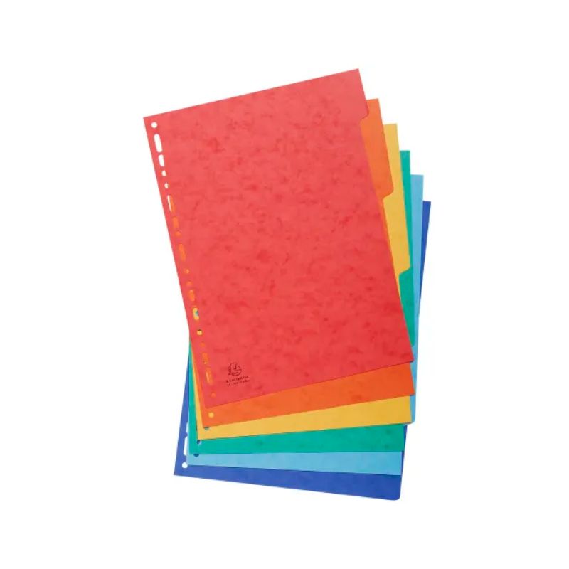EXACOMPTA Jeu d'intercalaires 6 positions en carte lustrée 3/10e format A4 225g EXACOMPTA Jeu d'intercalaires 6 positions en carte lustrée 3/10e format A4 225g