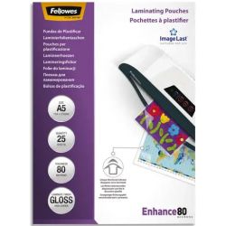 FELLOWES Boîtes de 25 pochettes format A5 80 microns 53960