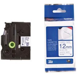 BROTHER Ruban pour PTOUCH textile thermocollant laminé 12mmx3m Bleu/Blanc TZEFA3