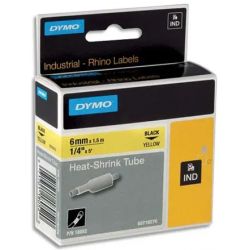 DYMO Gaine thermo-rétractable Rhino 9 mm HST Noir sur Blanc 18053