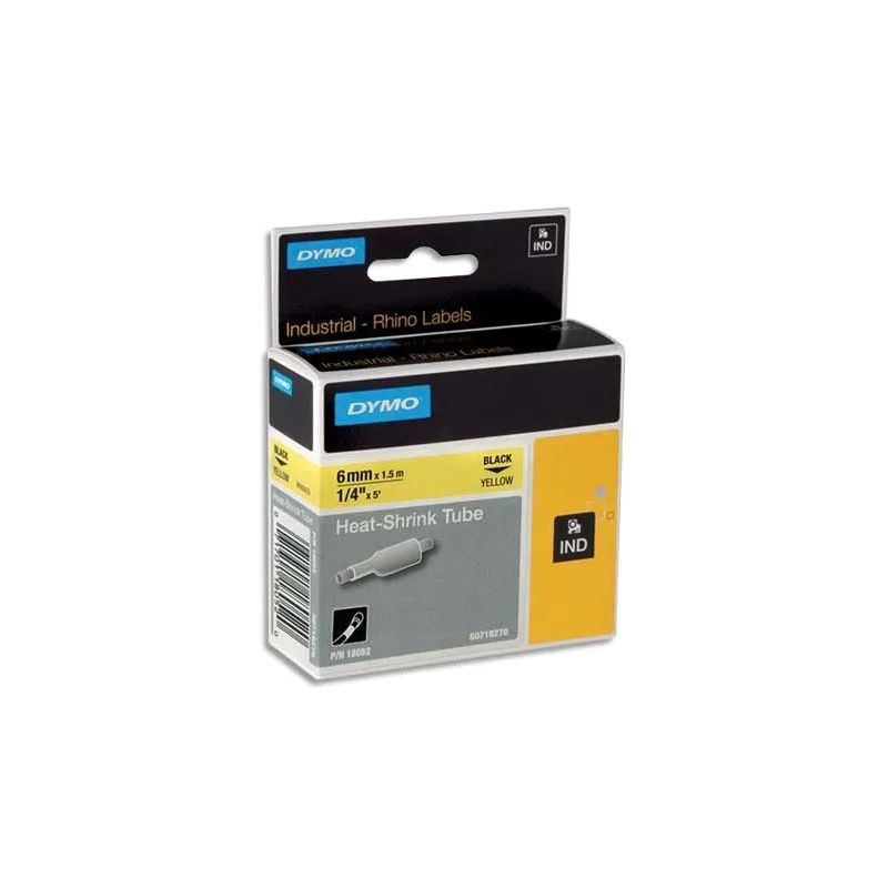 DYMO Gaine thermo-rétractable Rhino 9 mm HST Noir sur Blanc 18053 DYMO Gaine thermo-rétractable Rhino 9 mm HST Noir sur Blanc 18053