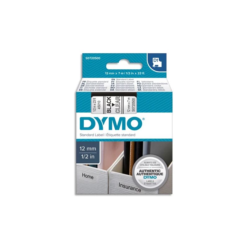 DYM RUBN DYMO D1 12MMX7M N/TRS 45010 DYM RUBN DYMO D1 12MMX7M N/TRS 45010