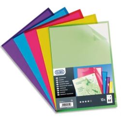 OXFORD Sachet de 10 pochettes coins en PVC 15/100e. Format A4. Coloris assortis acidulés