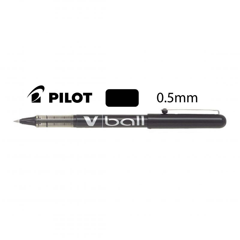 PILOT V-BALL Stylo Roller pointe métal 0,5 mm Encre liquide Noire PILOT V-BALL Stylo Roller pointe métal 0,5 mm Encre liquide Noire