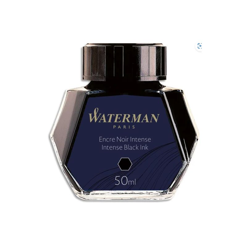 WATERMAN Flacon 50ml encre Noire intense WATERMAN Flacon 50ml encre Noire intense