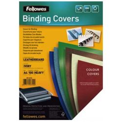 FELLOWES Boîte de 100 plats de couvertures grain cuir A4 ivoire FSC 5370004