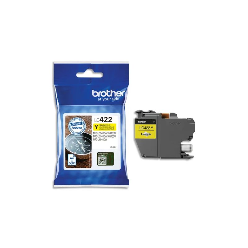 BROTHER Cartouche Jet d'encre jaune LC422Y BROTHER Cartouche Jet d'encre jaune LC422Y