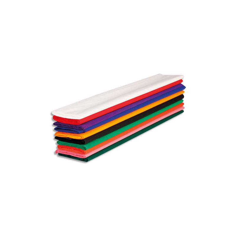 CLAIREFONTAINE Paquet de 10 feuilles Crépon 30g,crêpé à 40%, 2x0.5m assorties CLAIREFONTAINE Paquet de 10 feuilles Crépon 30g,crêpé à 40%, 2x0.5m assorties